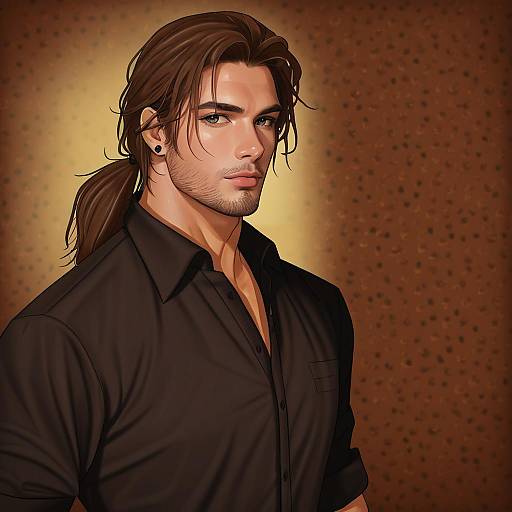 Illustration of Belmond banderas, nijisanji in the style of Turisasu