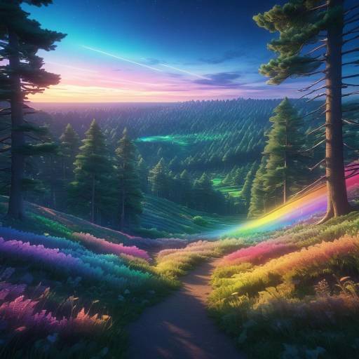 Dreamy Hyperrealistic Forest Landscape