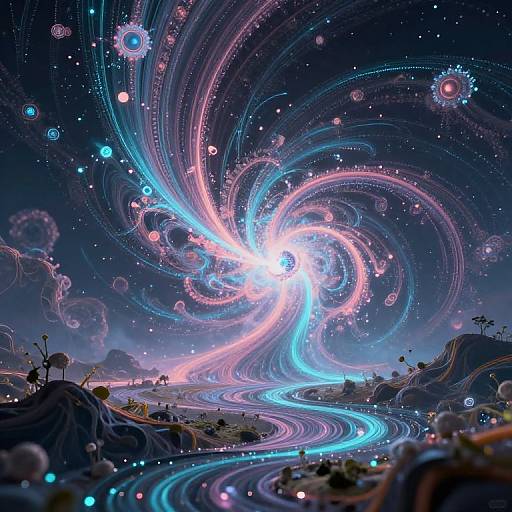 Surreal Digital Particle Landscape