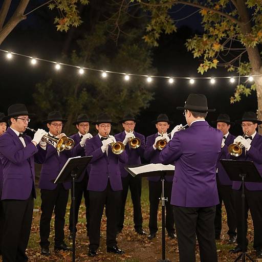 Enchanting Nighttime Outdoor Concert Scene