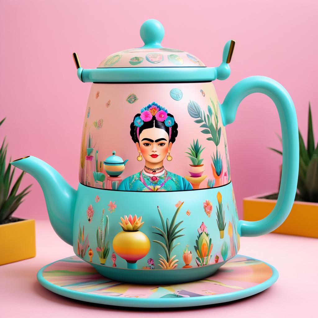 Surreal Frida Kahlo Teapot Design