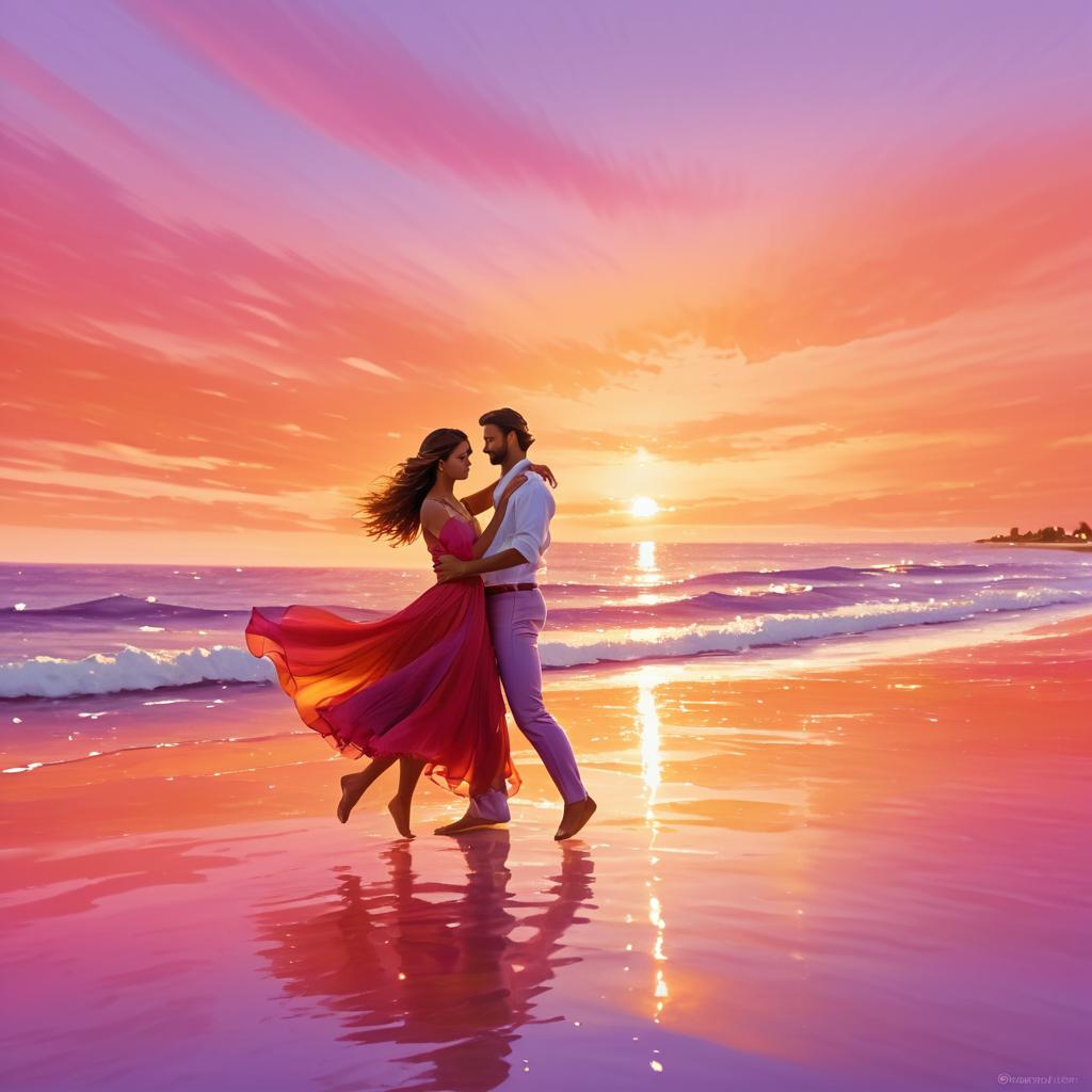 Romantic Beach Dance at Sunset