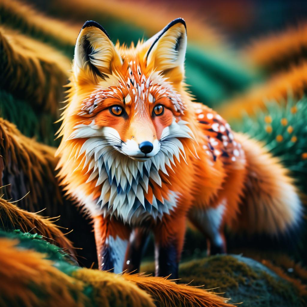 Vibrant Surreal Fox in Kodachrome Style