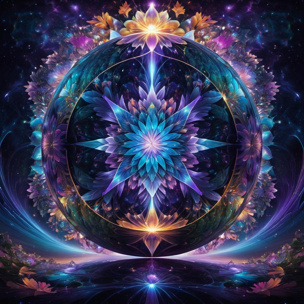 Psychedelic Cosmic Flower Orb Portrait