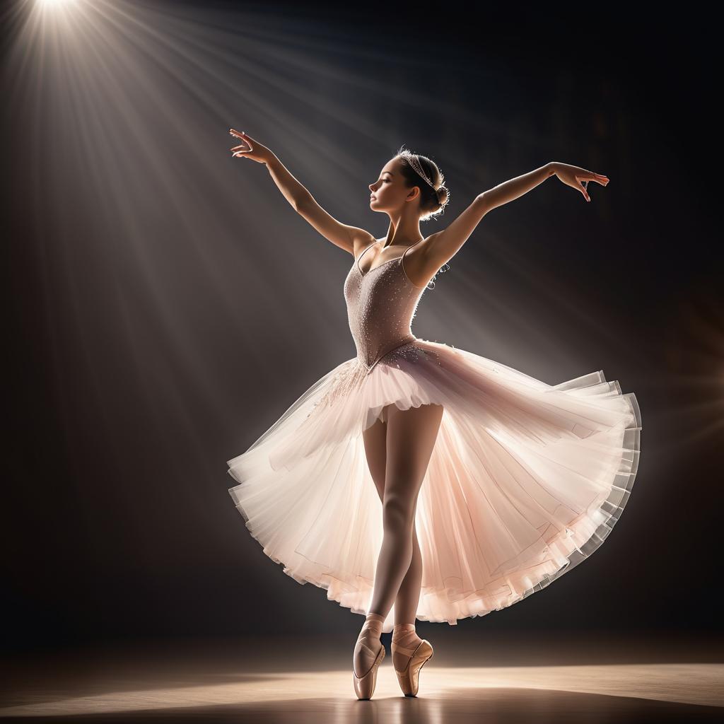 Elegant Ballerina in Dramatic Spotlight