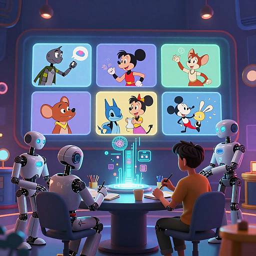 Futuristic AI-Driven Disney Studio