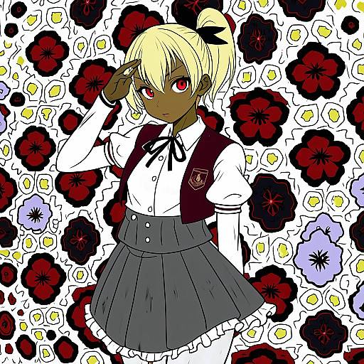 Illustration of Andou tazusa, assault lily in the style of Lewdamone