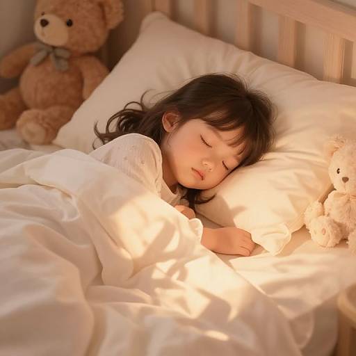 Peaceful Little Girl Sleeping Cozy