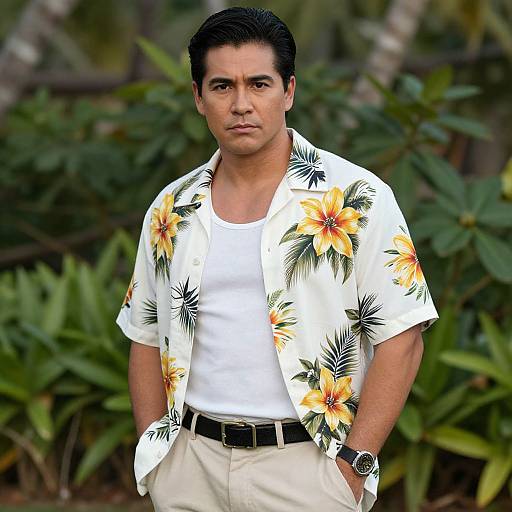 Realistic Hawaiian Tony Montana Portrait