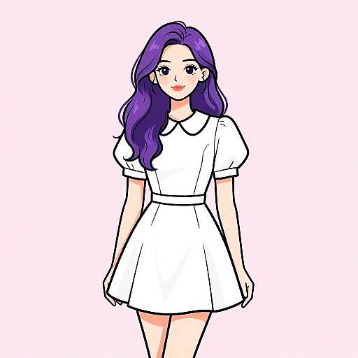 Modern Preppy Woman in Mini Dress