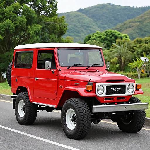 Classic 1977 Red Toyota Land Cruiser