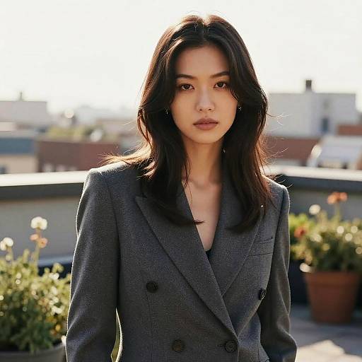 Face-Framing Layers in Rooftop Editorial