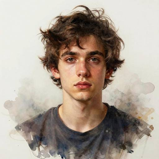 Painterly Hyper-Realistic Portrait of Young Man
