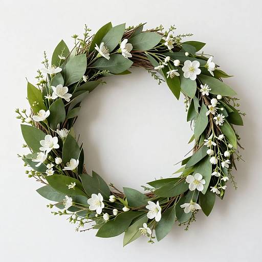 Simple Green and White Spring Wreath