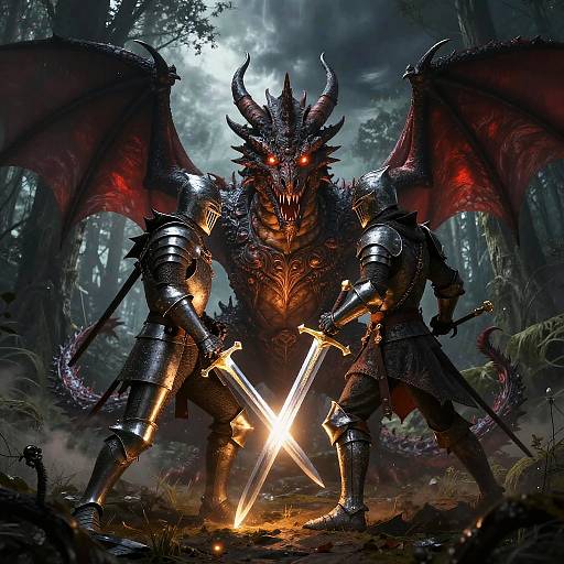 Medieval Knight vs Dragon Showdown