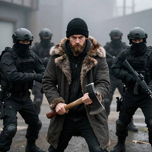 Tense Confrontation in Industrial Setting