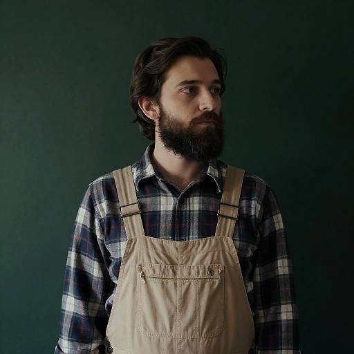 Moody Portrait of a Bearded Man
