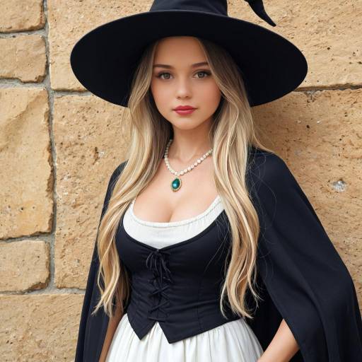 Enchanting Witch in Elegant Attire Enchanting Witch in Elegant Attire
