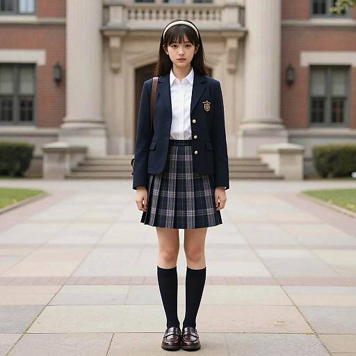 Cinematic Teen Girl at Historic University