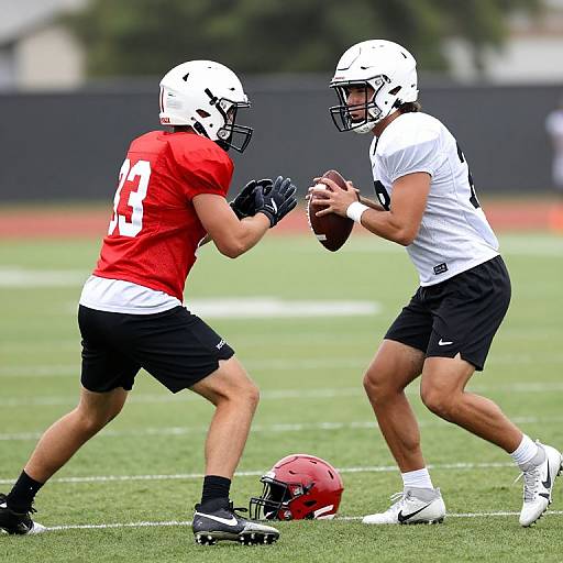 Football Drill on Practice Field