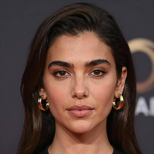 Portrait of Woman with Gold Hoop Earrings