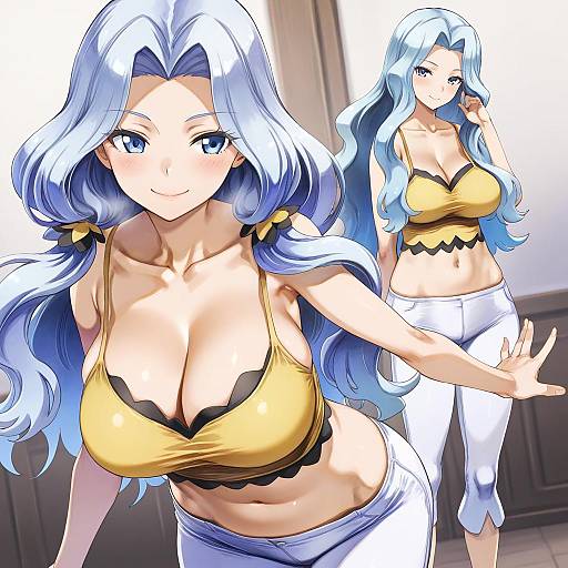 Illustration of Karen (pokemon), pokemon in the style of Yohane