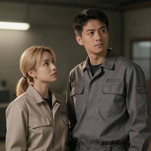 Intimate Moment in Industrial Ambiance