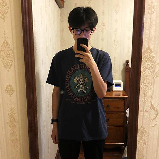 Vintage-Inspired Boy Mirror Selfie
