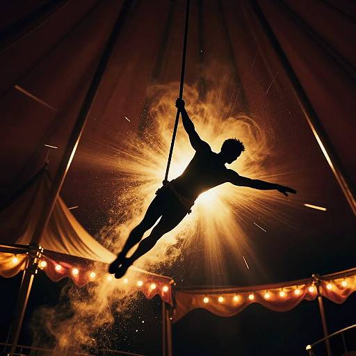 Stylized Acrobat Trapeze Illustration