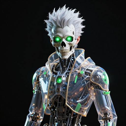 Creepy Cybernetic Humanoid with Skull Face