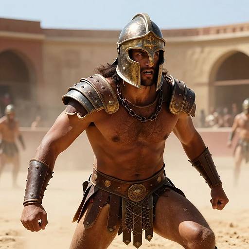Inca Gladiator Charging in Arena