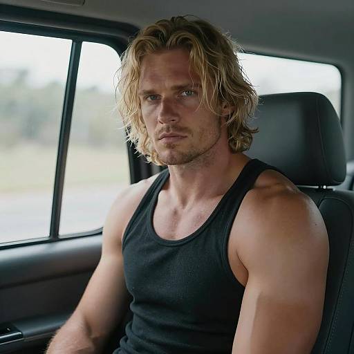 Intense Portrait of a Muscular Man