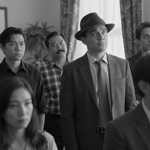 Vintage Black and White Room Portrait