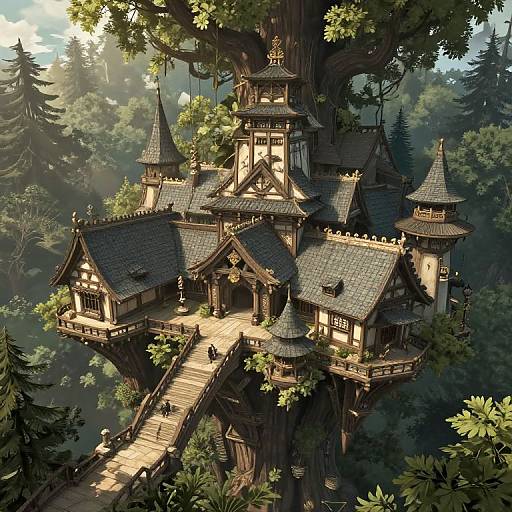 Fantasy Elven Treehouse Mansion