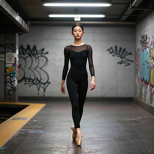 Urban Ballet Dancer in Subway