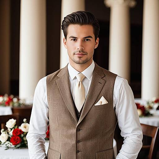 Elegant Young Man in Wedding Attire