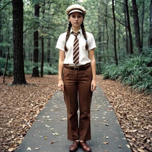 Woman in Forrest Gump Costume in Forest
