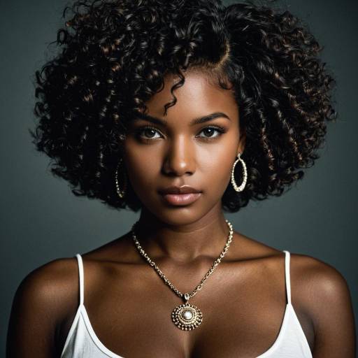 Realistic Portrait of Dark-Skinned Female
