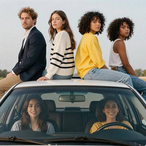 Dynamic Group Car Rooftop Photograph