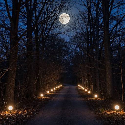 Magical Moonlit Forest Path