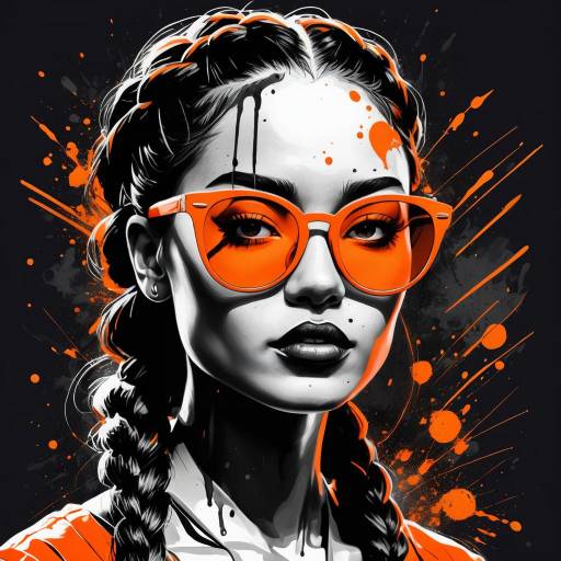 Edgy Urban Portrait with Orange Sunglasses Edgy Urban Portrait with Orange Sunglasses