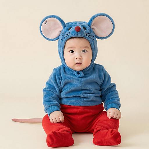 Adorable Baby in Mouse Costume Portrait