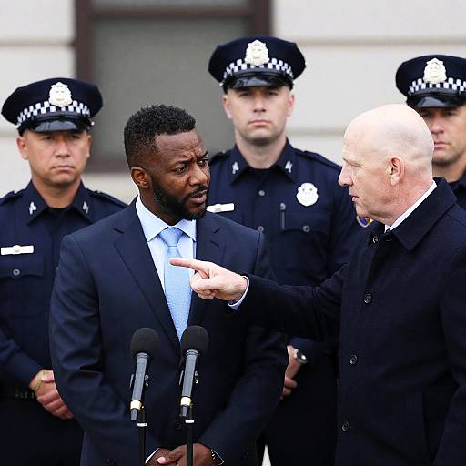 Police and Officials at Press Conference