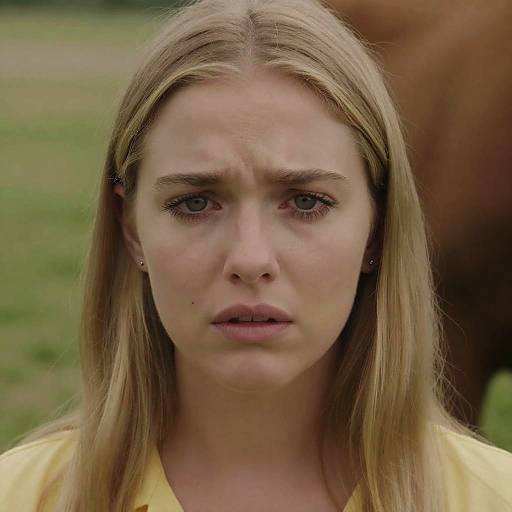 Close-Up of Concerned Blonde Woman