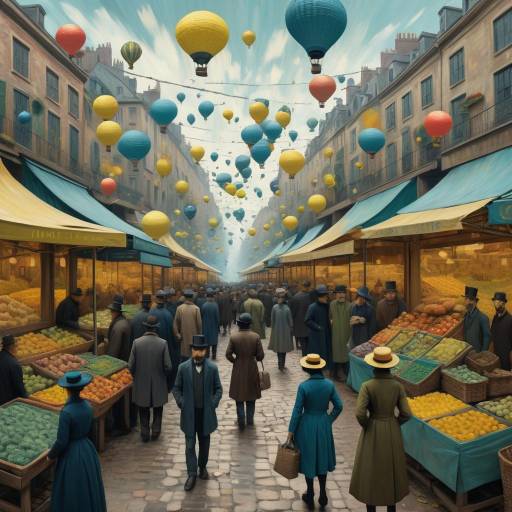 Surreal Market of Modern Life Tensions Surreal Market of Modern Life Tensions