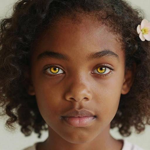 Hazel-Eyed Black Girl Close-Up Portrait