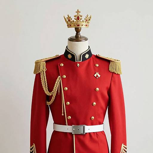 Mannequin in Red Military Uniform