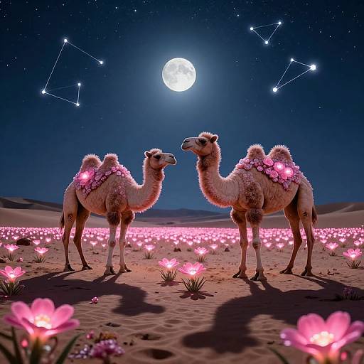 Surreal Moonlit Candy Camels