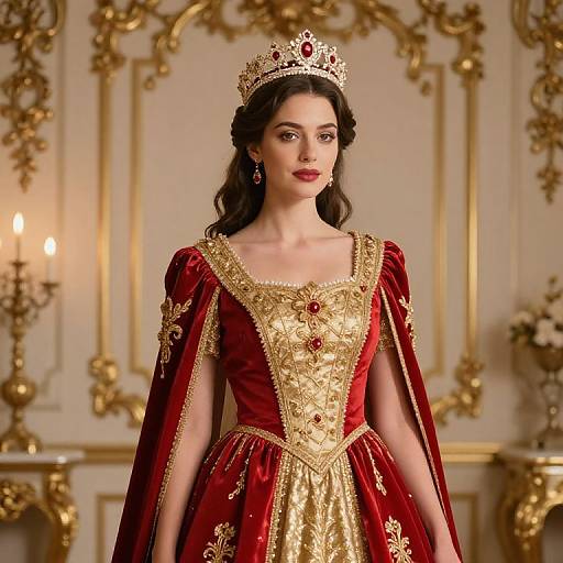 Regal Woman in Ornate Room