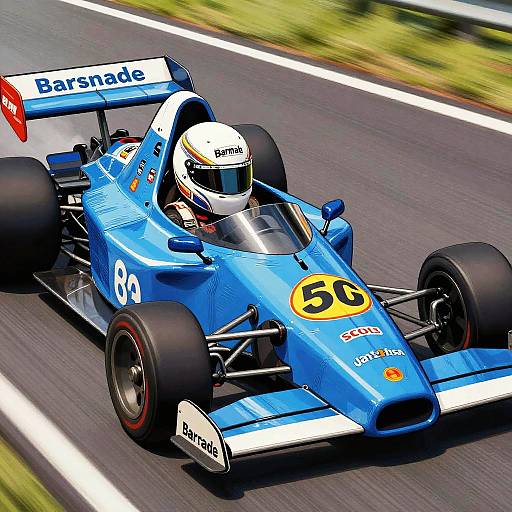 Retro 80s Race Car Driver Illustration